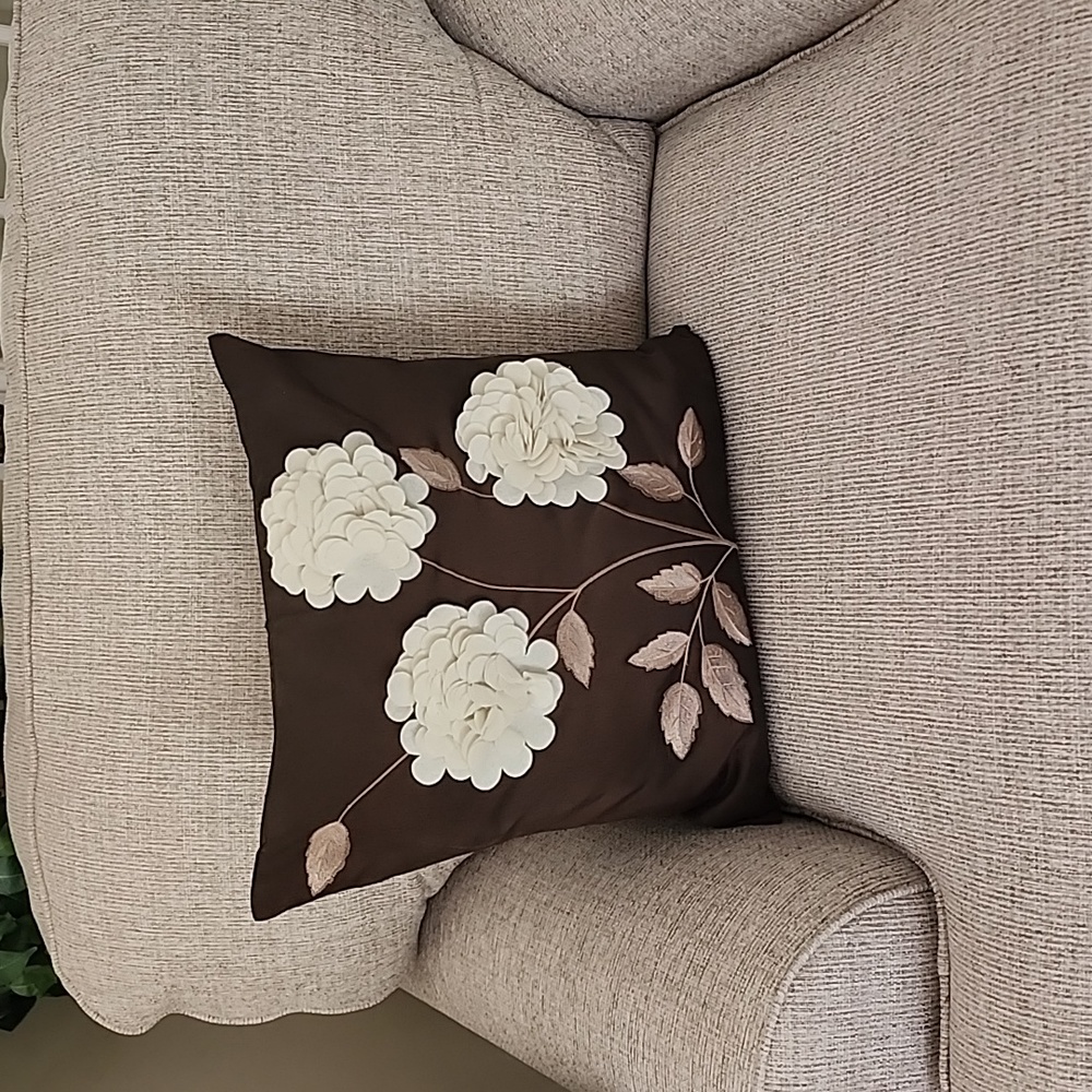 Floral 3D Accent Pillow